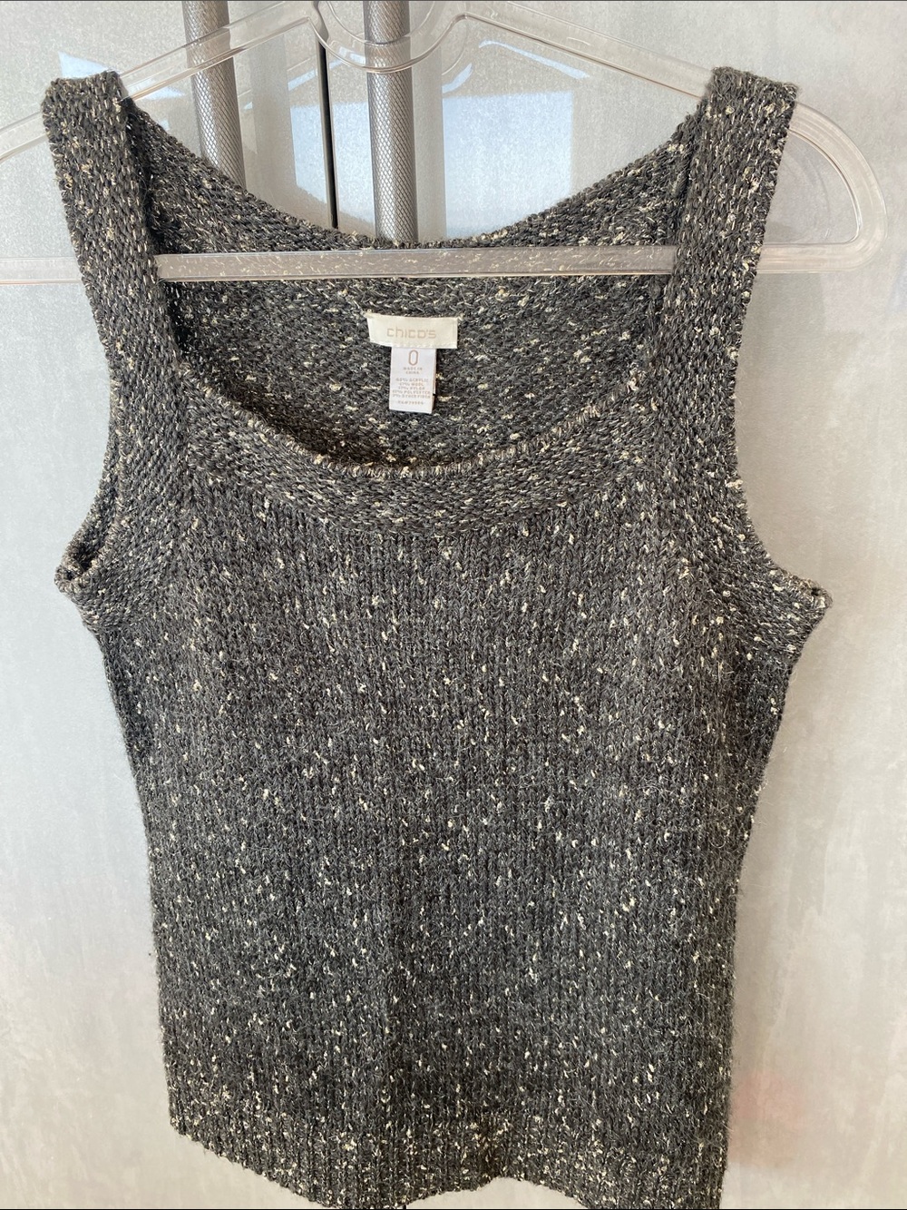 Chico's Charcoal Speckle Knit Tank